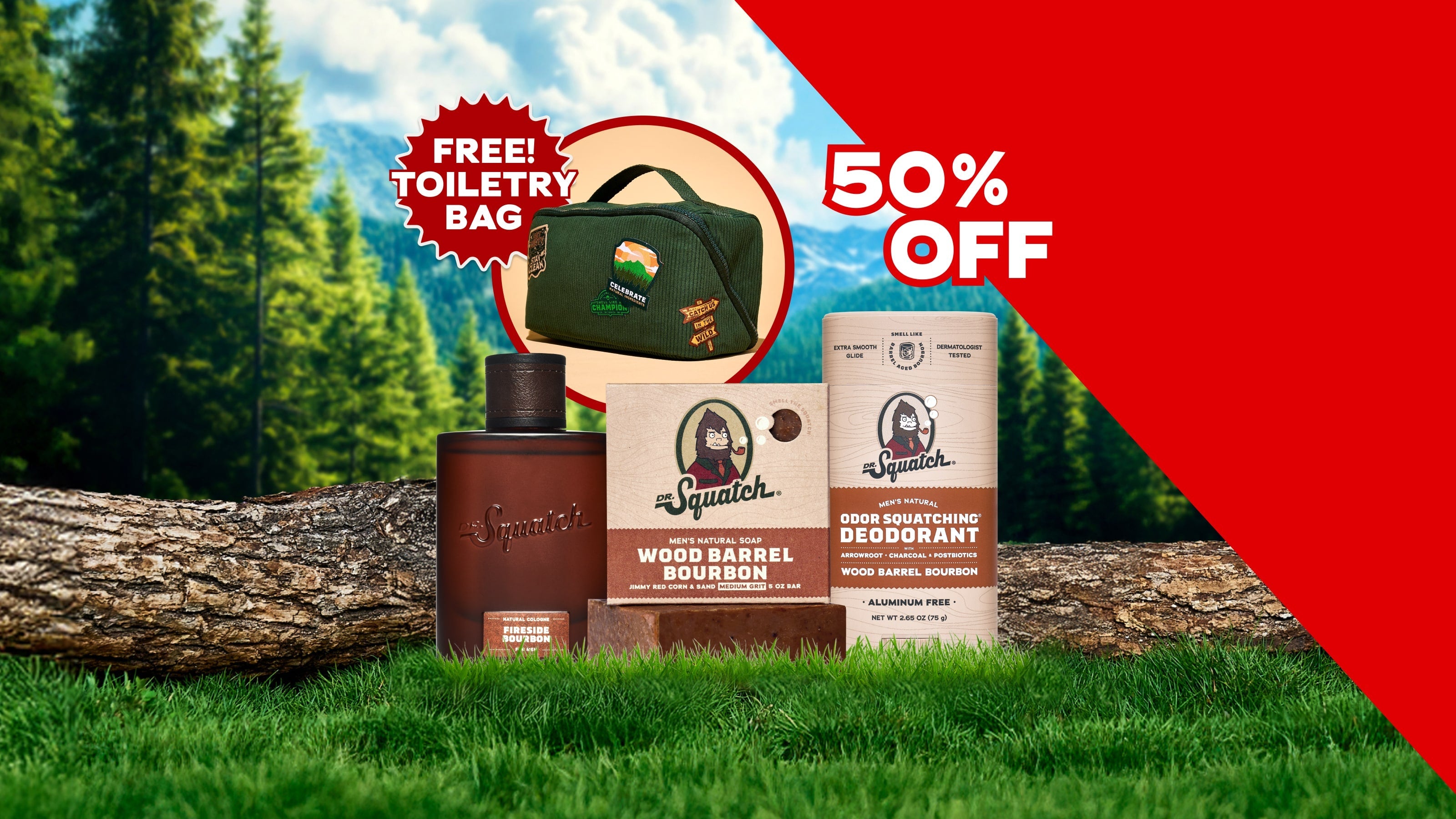 Dr. Squatch Soap Signature Scent Set + FREE Toiletry Bag